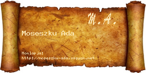 Moseszku Ada névjegykártya